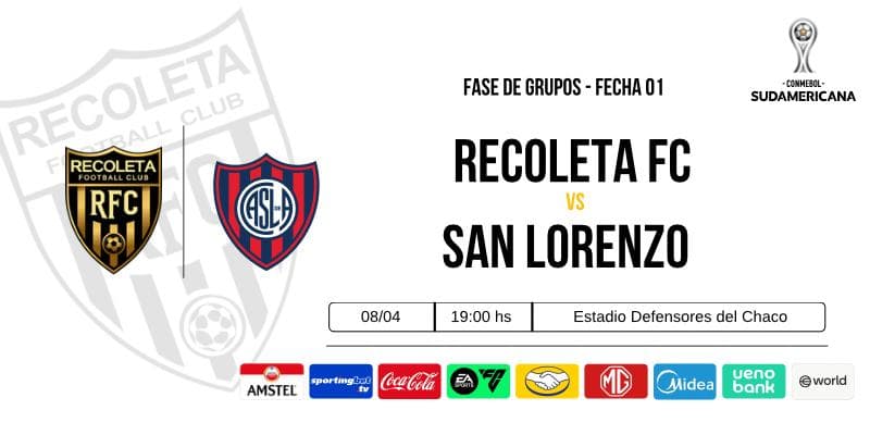 Imagen del evento RFC VS SAN LORENZO DE ALMAGRO (Arg) - CONMEBOL Sudamericana 2026 – Fase de Grupos