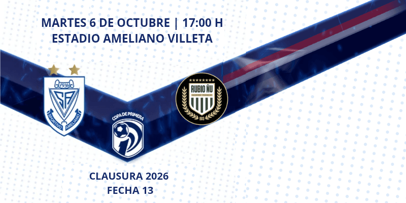 Imagen del evento Ameliano vs Rubio Ñu - Torneo Clausura 2026 - Fecha 13